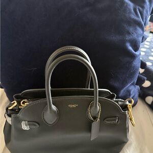 Coach Dark Gray Leather Satchel
